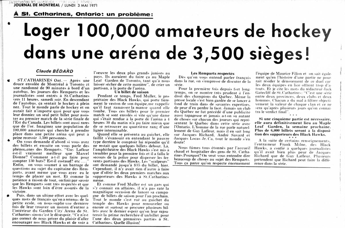Extrait du Journal de Montréal du 3 Mai 1971