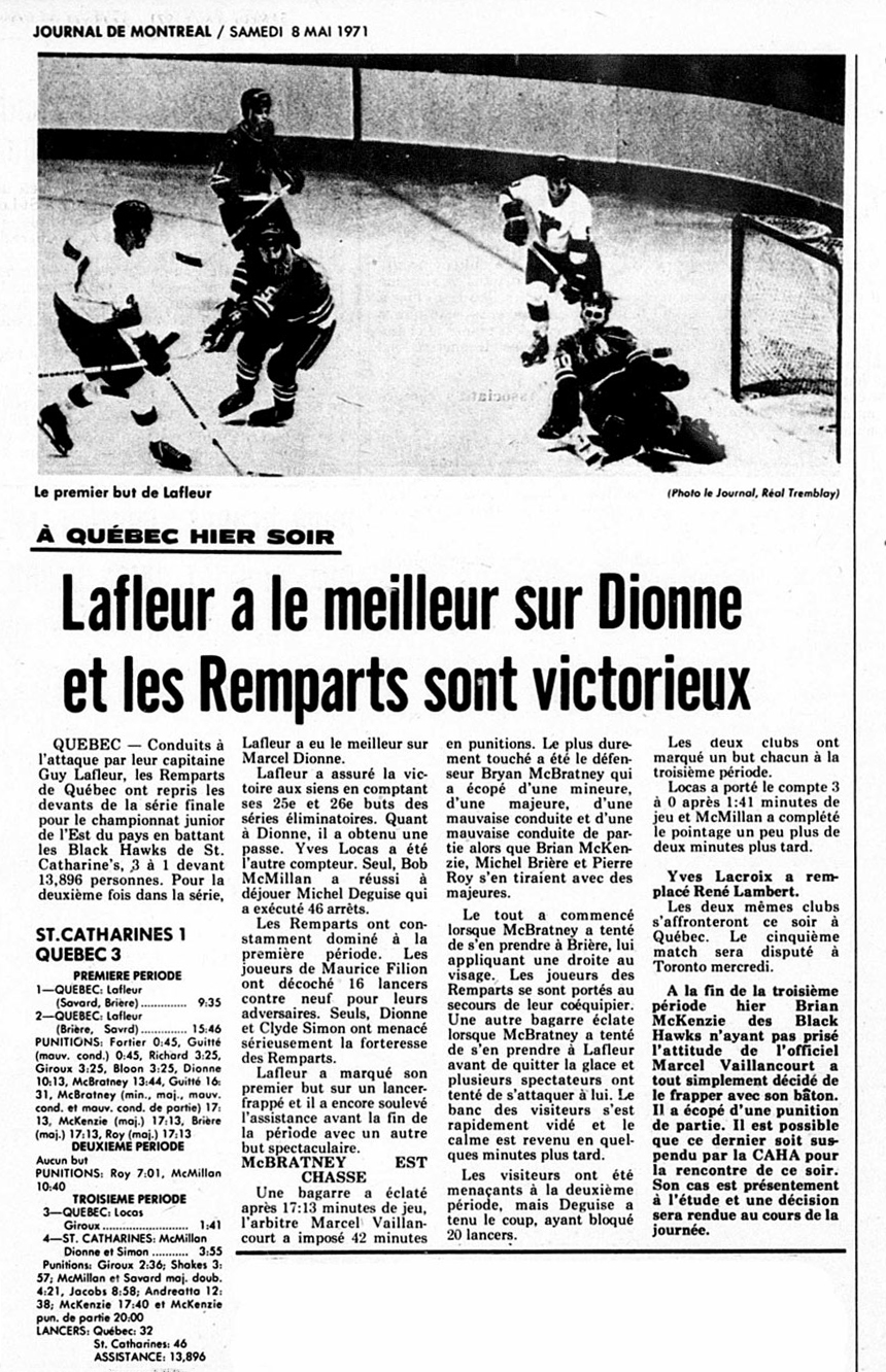 Extrait du Journal de Montréal du 8 Mai 1971