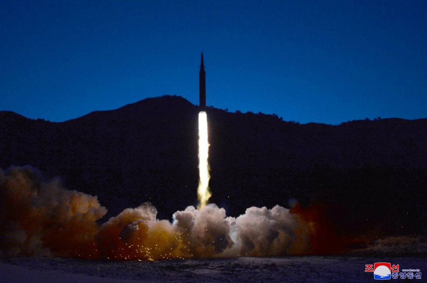 La Corée du Nord a dévoilé en janvier 2022 une série d'images du lancement d'un missile hypersonique.