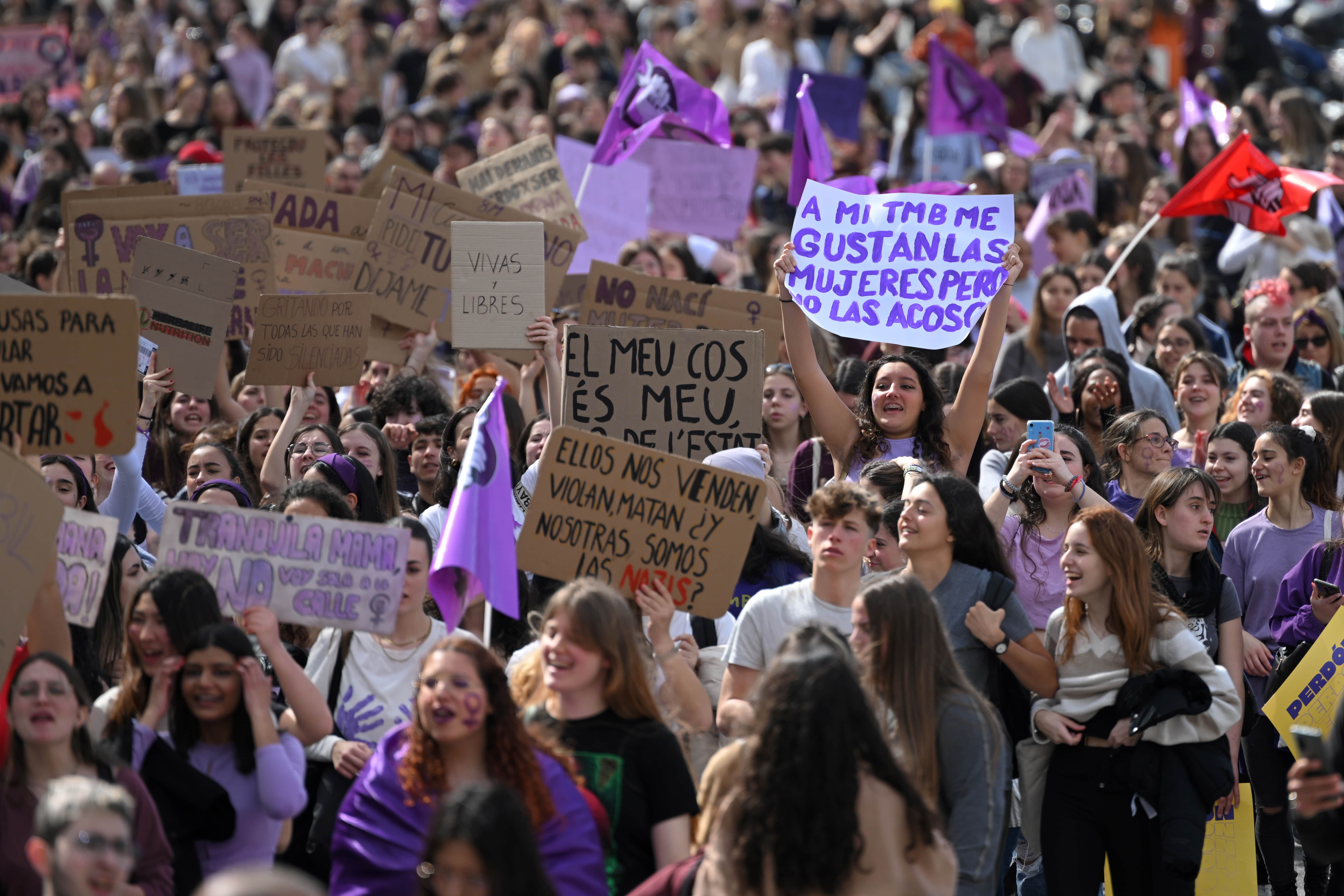 Une manifestation pour la journée internationale des droits des femmes à Barcelone, le 8 mars dernier