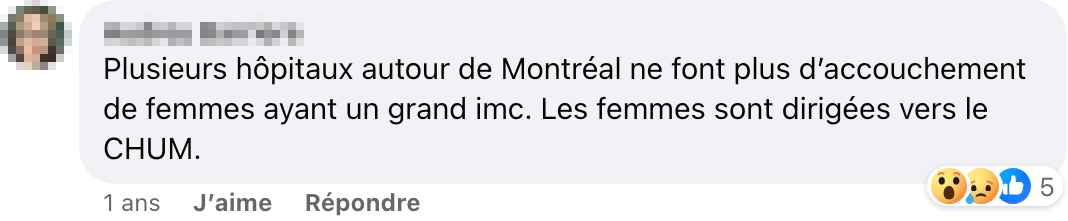 Un témoignage de grossophobie sous la publication du CDM